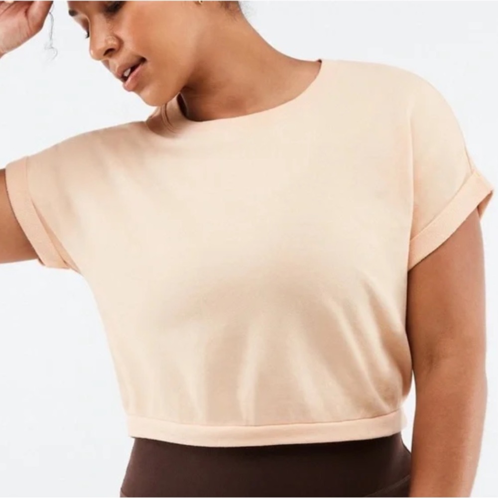 Fabletics Peach Short Sleeve Sweatshirt
